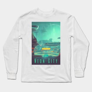 Vintage neon city | Retro futurism Long Sleeve T-Shirt